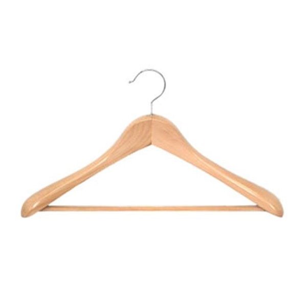 Proman Proman TRB8832 Taurus Wide Shoulder Suit Hanger with PVC Ribbed Bar - 12 hangers TRB8832